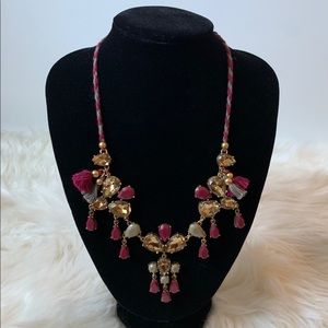 J. Crew Gemstone Petal Tassels Necklace